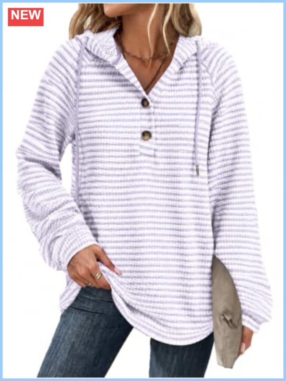 Oversized Waffle Knit Hoodie Sweatshirt Womens Pullover